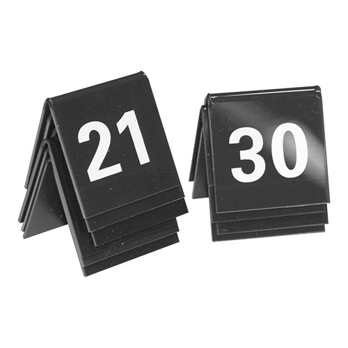  HorecaTraders Tafelbordnummer set | 21~30 | Kunststof | Zwart 