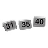 HorecaTraders Table sign number set | 31~40 | stainless steel