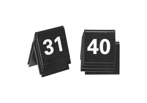 HorecaTraders Table number set | 31~40 | Plastic | Black 