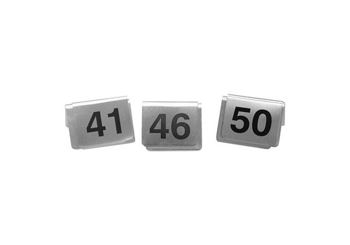  HorecaTraders Table sign number set | 41~50 | stainless steel 