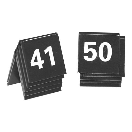  HorecaTraders Table sign number set | 41~50 | Plastic | Black 