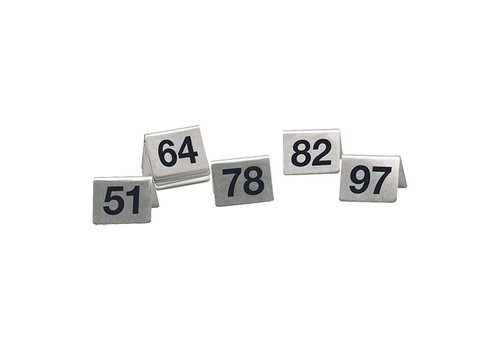  HorecaTraders Ensemble de numéros de table | acier inoxydable | 51~100 