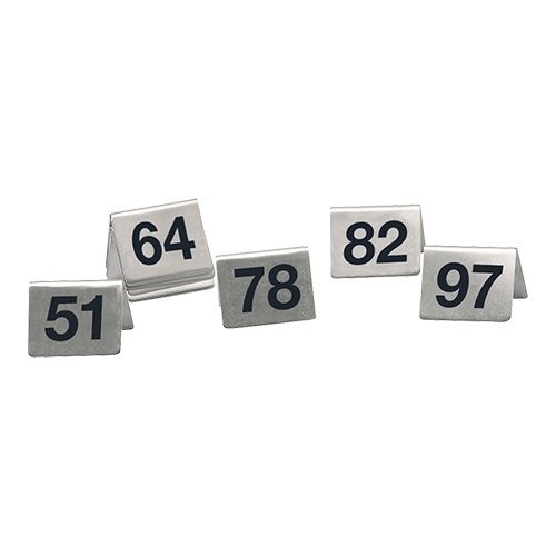  HorecaTraders Table sign number set | stainless steel | 51~100 