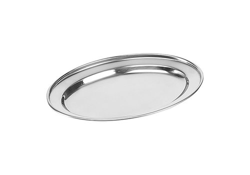  HorecaTraders Serving tray | stainless steel | Oval | 20x14cm 
