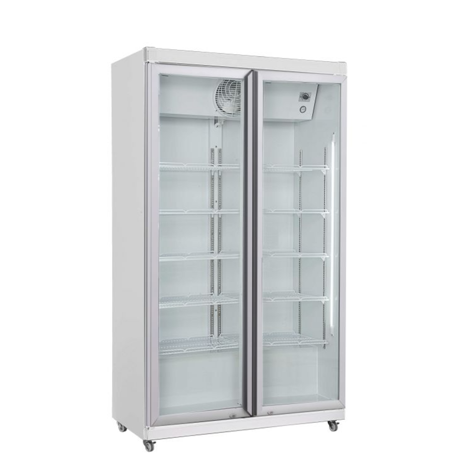 réfrigérateur | 2 portes vitrées | Éclairage LED | Forcé | 1027 x 459 x 1755 mm