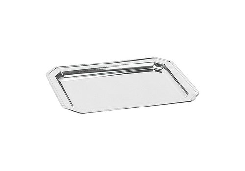  HorecaTraders Plateau de service | 31 x 23,5 cm | 0,6 kg | Acier inoxydable 