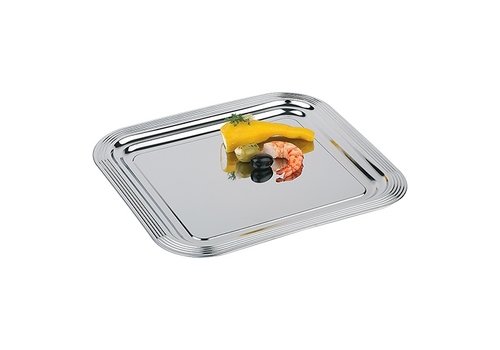  HorecaTraders Serving tray | Chrome plated | 0.33kg | 35x32cm 