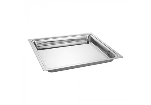  HorecaTraders Plateau de service | acier inoxydable | Haute brillance | 36 x 30 cm 