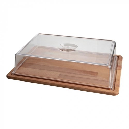  HorecaTraders Serving tray | Wood | Plastic cap | 39x29cm 