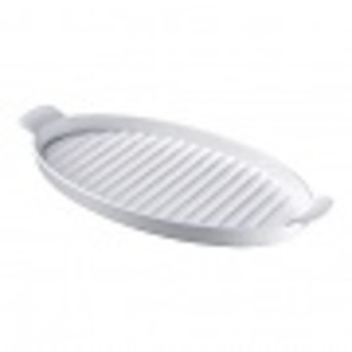 HorecaTraders Plateau de service | Porcelaine | Blanc | 40 x 20 cm 