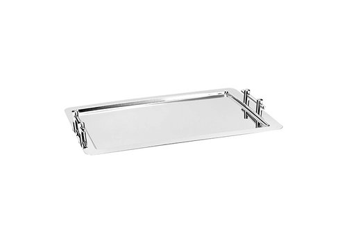  HorecaTraders Serving tray | Stackable | Stainless steel | 62 x 42 cm 