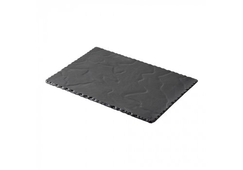  HorecaTraders Plateau de service | Porcelaine | Conception en ardoise | 40 x 25 cm 