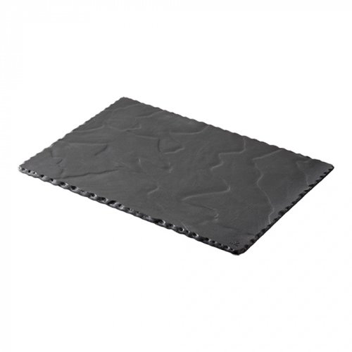  HorecaTraders Plateau de service | Porcelaine | Conception en ardoise | 40 x 25 cm 