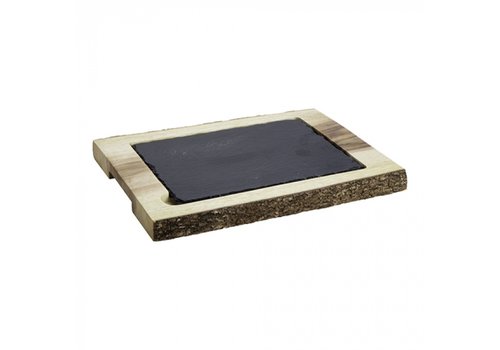  HorecaTraders Serving tray | Wood | Slate | 40 x 25 cm 