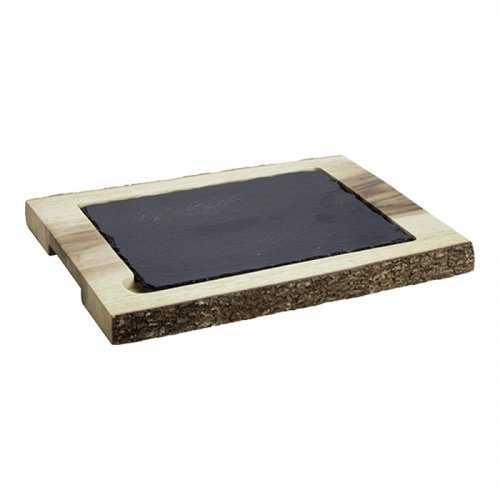  HorecaTraders Serving tray | Wood | Slate | 40 x 25 cm 