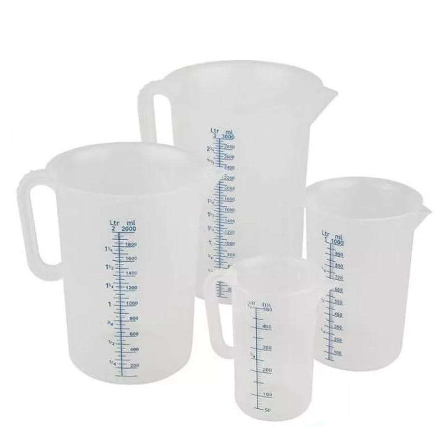 Tasse à mesurer en plastique | 5 tailles différentes | 500 ml à 5000 ml