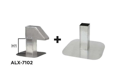  HorecaTraders Roof terminal | Aluminum | adjustable base | 8x8 cm | 1 exit 
