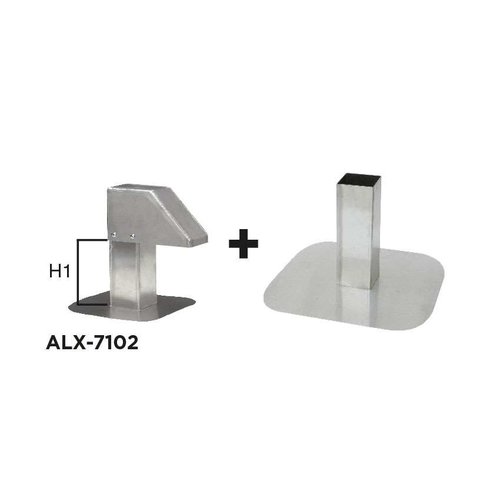  HorecaTraders Roof terminal | Aluminum | adjustable base | 8x8 cm | 1 exit 