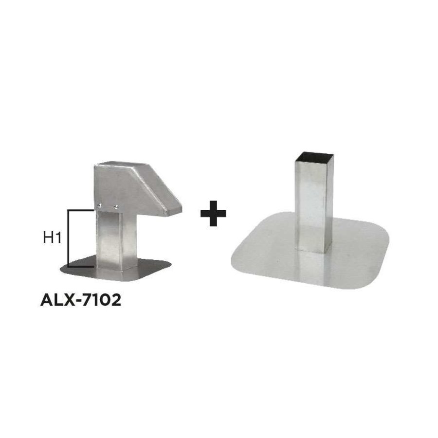 Conduit de toit | Aluminium | base réglable | 8x8 cm | 1 sortie