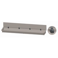 Bac à laver en acier inoxydable 304 avec 4 robinets | 240x19,7x47,4 cm