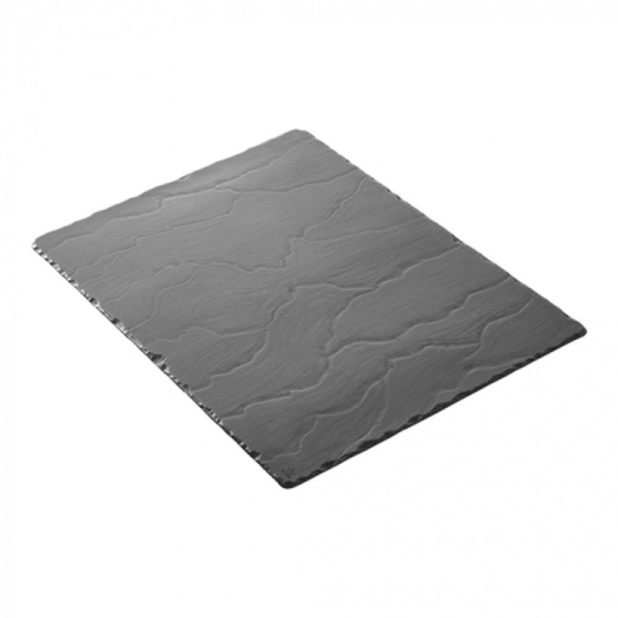 Plateau de service | Porcelaine | Conception en ardoise | 54 x 17 cm