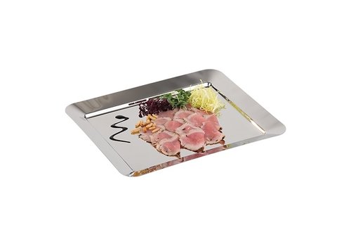  HorecaTraders Serviertablett | Edelstahl | GN1/2 | 26,5 x 32,5 x 2 cm 