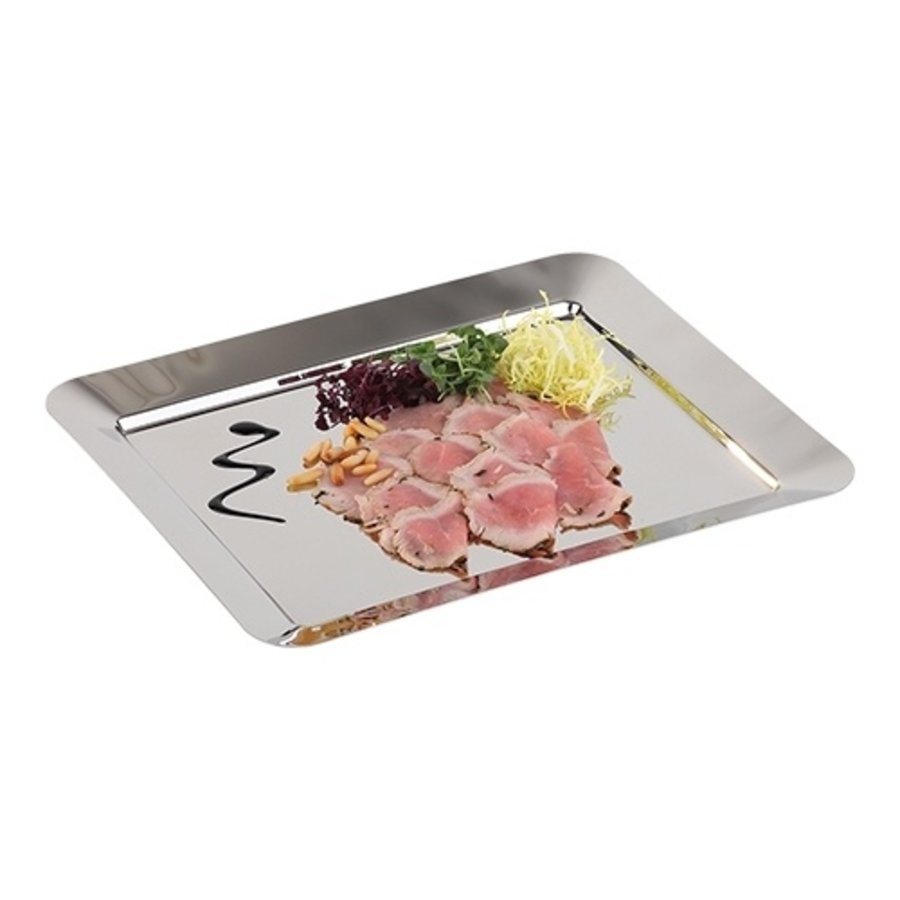 Plateau de service | acier inoxydable | GN1/2 | 26,5 x 32,5 x 2 cm