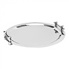 HorecaTraders Serving tray | Round | Handles | Stainless steel | Ø50 cm