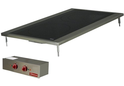  HorecaTraders Cuisinière électrique avec 2 plaques vitrocéramiques 4600Watt | Intégré 
