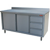HorecaTraders Stainless Steel Tool Cabinet with 2 Sliding Doors | 2 Options