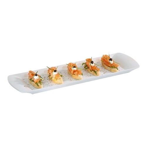  HorecaTraders Serviertablett | 1,22 kg | Porzellan | GN2/4 | 16,2 x 53 x 2 cm 