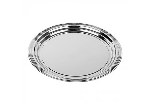  HorecaTraders Plateau de service | 0,3 kg | Ø35 cm | Chromé 