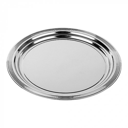  HorecaTraders Serving tray | 0.3kg | Ø35 cm | Chrome plated 