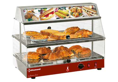  HorecaTraders Vitrine sandwich avec caisson lumineux | 2 étages 