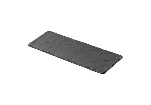  HorecaTraders Plateau de service | Porcelaine | Conception en ardoise | Noir | 30 x 11 cm 