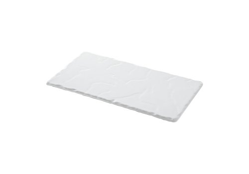  HorecaTraders Plateau de service | Porcelaine | Conception en ardoise | Blanc | 30 x 16 cm 