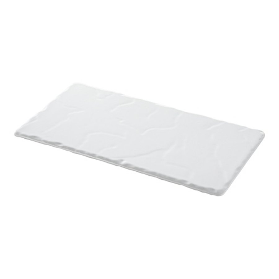 Plateau de service | Porcelaine | Conception en ardoise | Blanc | 30 x 16 cm