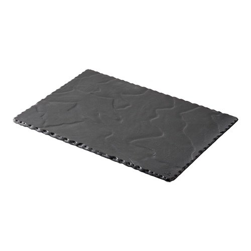  HorecaTraders Plateau de service | Porcelaine | Conception en ardoise | Noir | 30 x 20 cm 