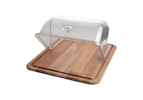  HorecaTraders Serving tray | Wood | Roll top cover | 31x37cm 