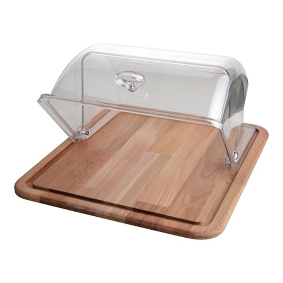 Serviertablett | Holz | Rolltop-Kapuze | 31 x 37 cm