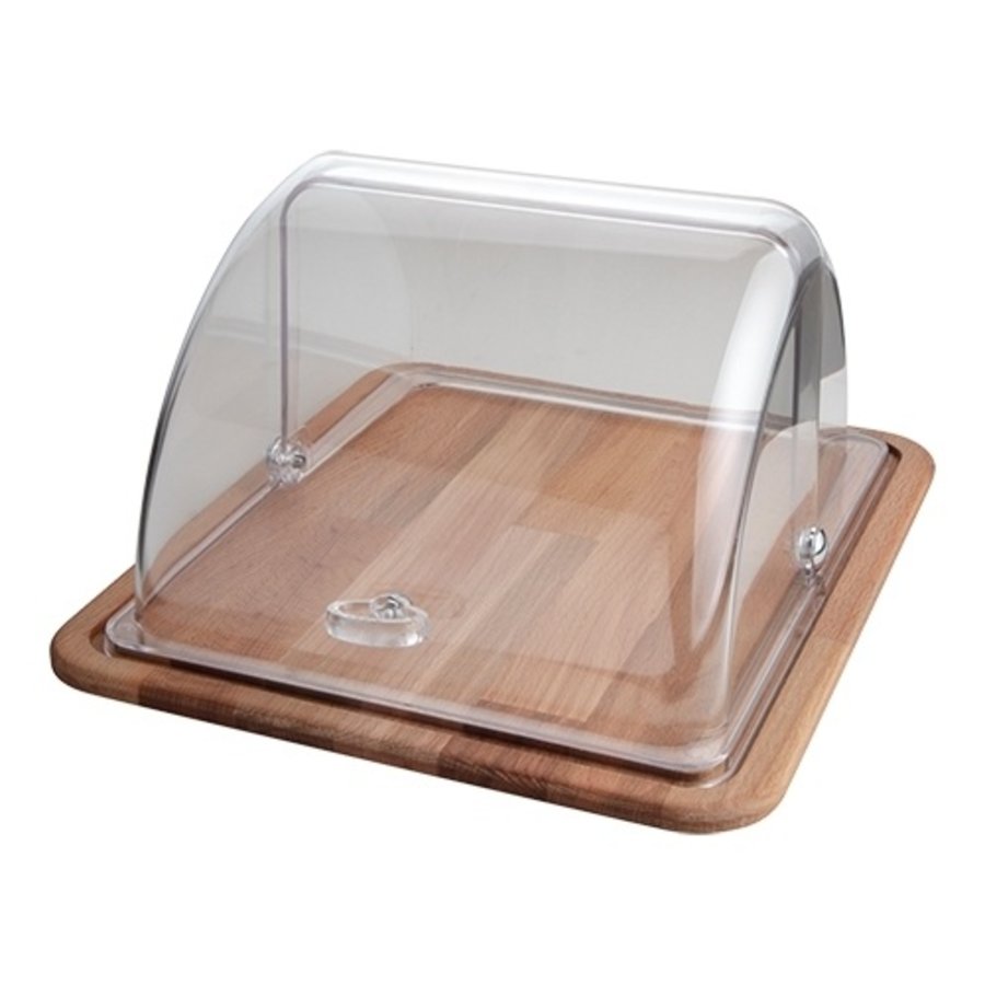 Serviertablett | Holz | Rolltop-Kapuze | 31 x 37 cm