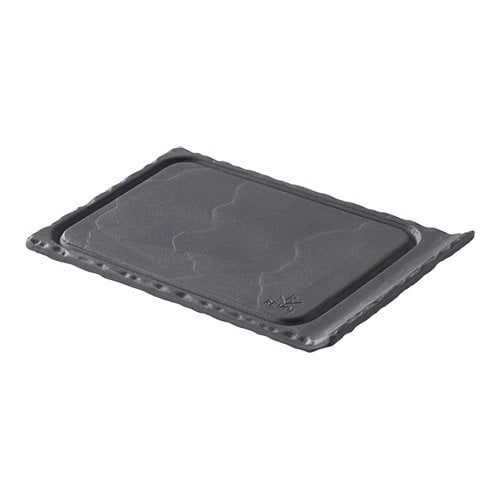  HorecaTraders Serving tray | 12x8cm | Porcelain | Slate Design | Black 