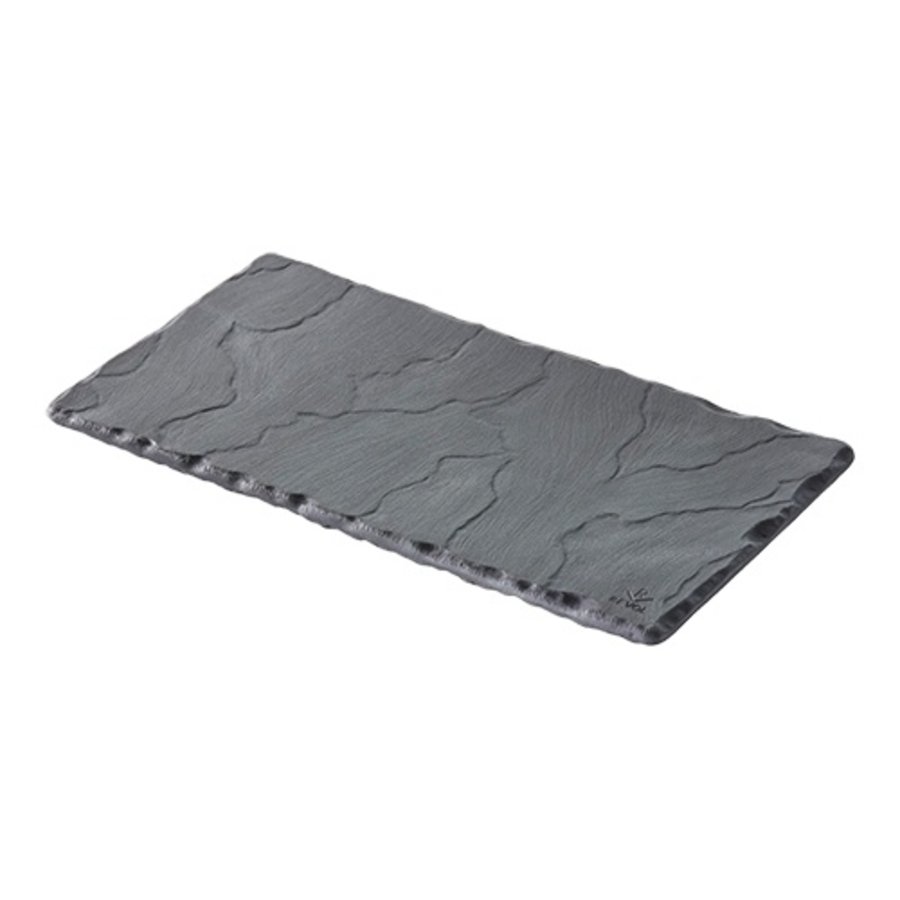 Plateau de service | Porcelaine | Conception en ardoise | Noir | 20 x 10 cm
