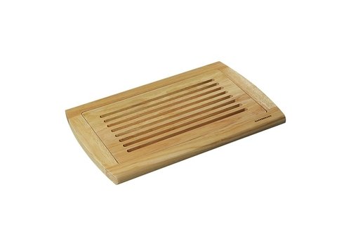  HorecaTraders Bread cutting board | Wood | With crumb catcher | 42 x 28 cm 