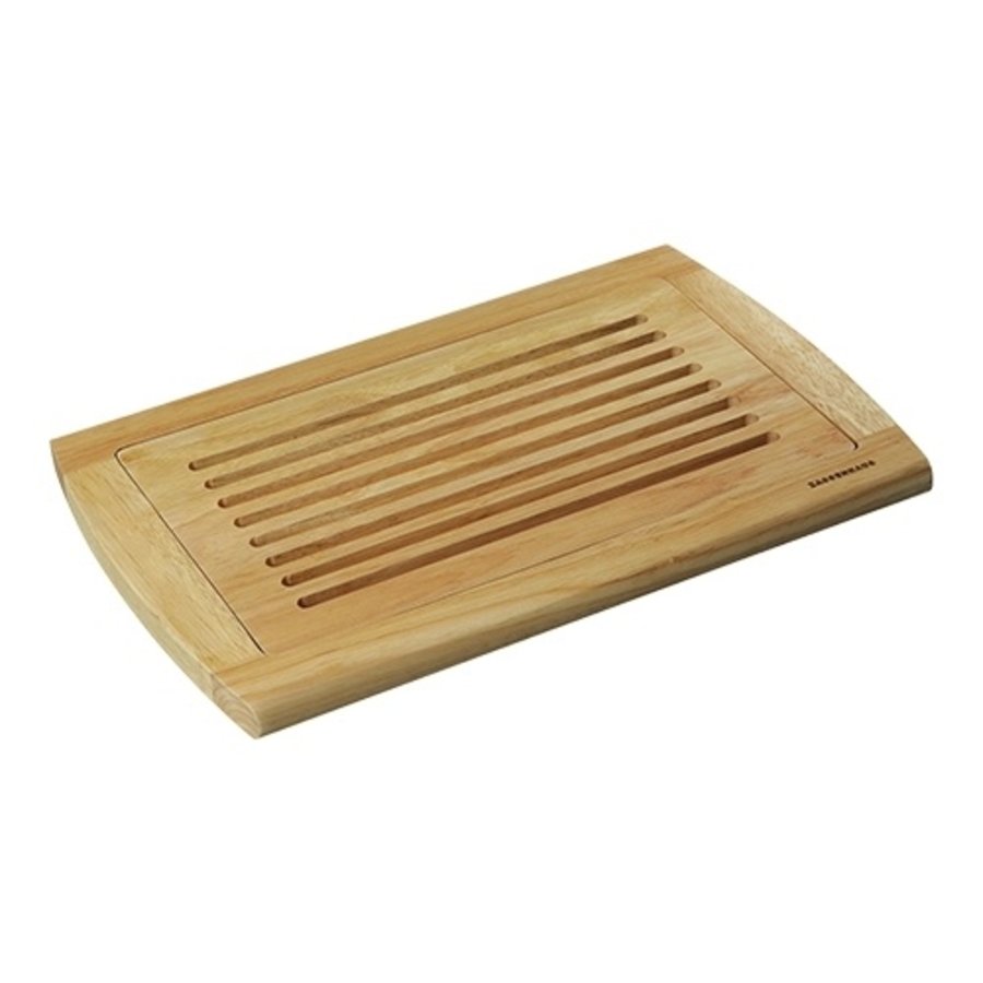 Planche à découper le pain | Bois | Avec ramasse-miettes | 42 x 28 cm