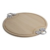 HorecaTraders Cutting board | Wood | Gully | Handles | Ø52 cm