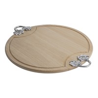 Cutting board | Wood | Groove | Handles | Ø52 cm