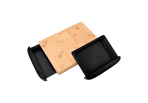  HorecaTraders Planche à découper avec tiroirs | Bambou | 38 x 25 cm 