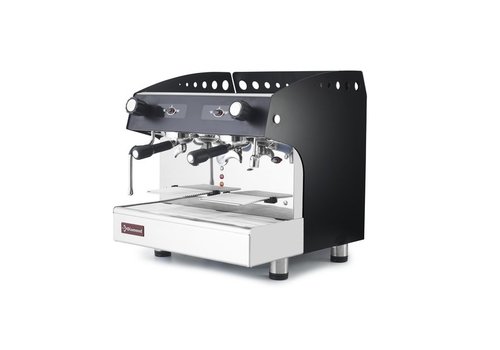  HorecaTraders Espressomaschine | 2 Gruppen | Halbautomatisch | Schwarz 