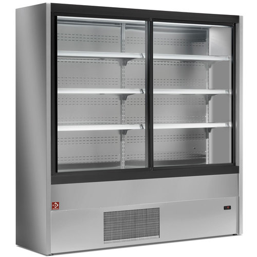  HorecaTraders Gekoelde Wandvitrine met glazen deuren | Air forced | 1500x545xh1900 